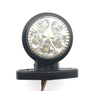 כפול פנים 2 אינץ עגול 10 LED חצי משאית קרוואן גומי זרוע סמן אורות עמילות גבעול מתאר מחוון מנורה