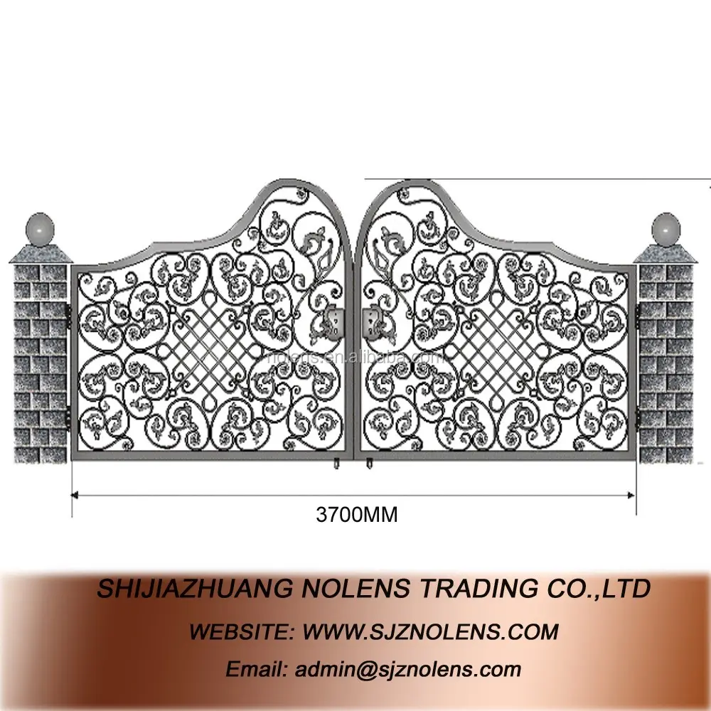 Конструкция чугунных ворот, кованые железные ворота, конструкция главных ворот