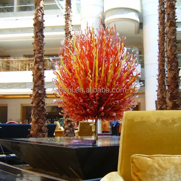 Moderno hotel de mesa decoración hecho a mano soplado arte alto escultura de vidrio