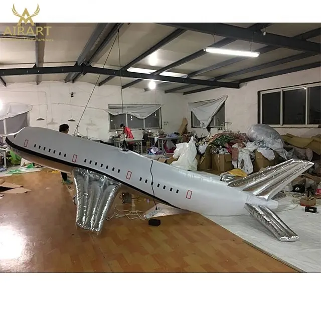 Silver inflatable aircraft custom inflatable model