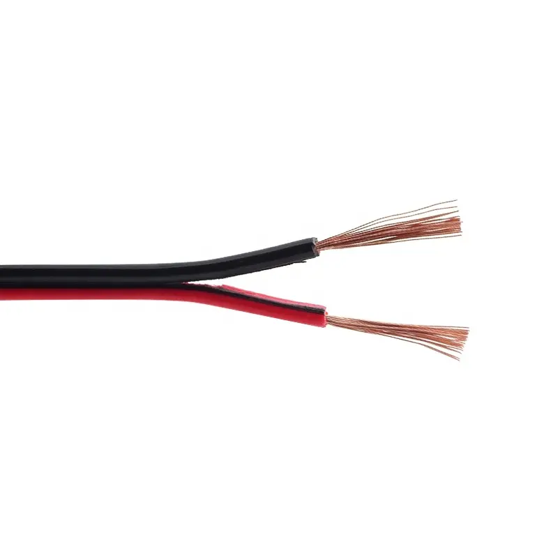 Al por mayor de PVC aislado Cable único RVB 2 hilos de cobre de 0,3mm con aislamiento de PVC Rojo Negro cable de altavoz Cable