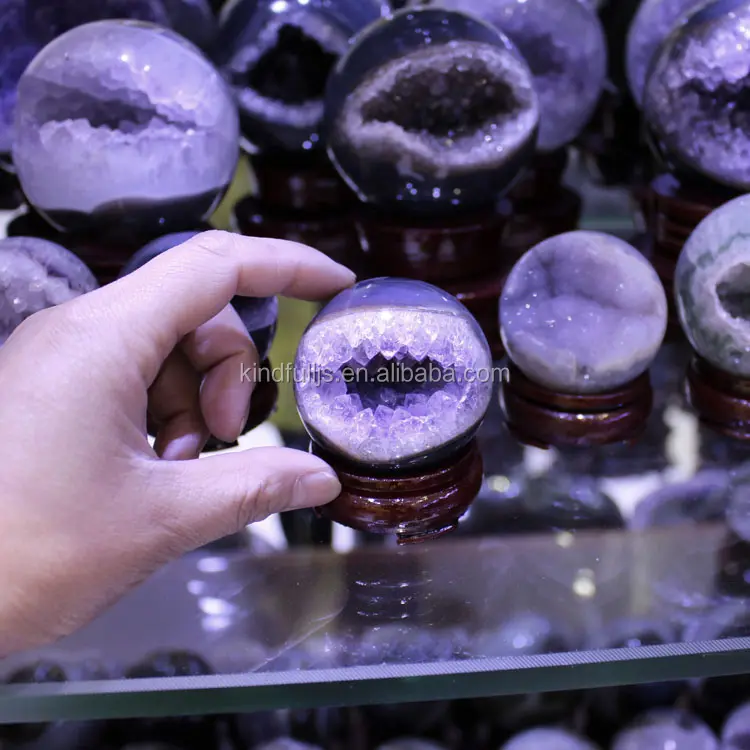 wholesale mininer agate geode small amethyst geode ball/ sphere