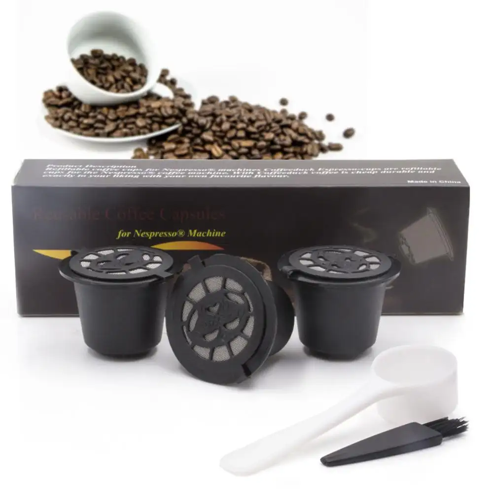 Capsules de café rechargeables et vides réutilisables, 3 pièces, pour expresso, filtre, de haute qualité
