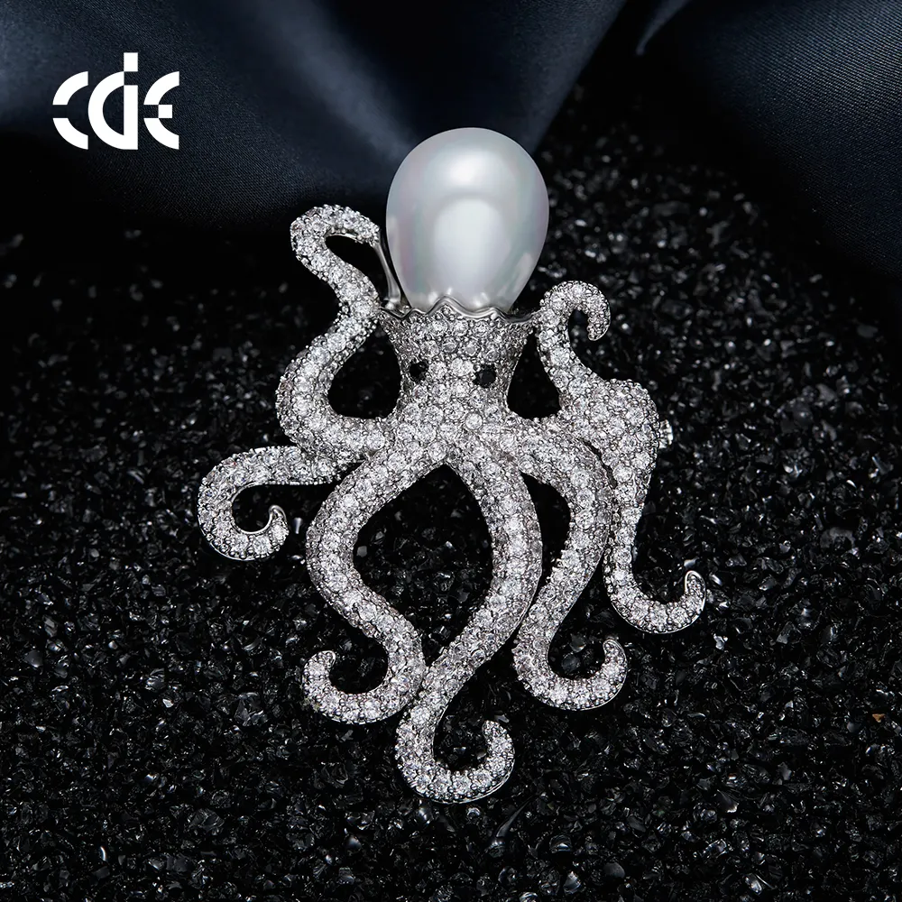 CDE monili di modo del commercio all'ingrosso della fabbrica di nuovo disegno cubic zirconia octopus spilla