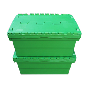 カスタムサイズのプラスチッククレートスタッキング & ネスティングプラスチックムービングボックス付属の蓋トートボックス収納容器ターンオーバークレート蓋付き - Product Image 2