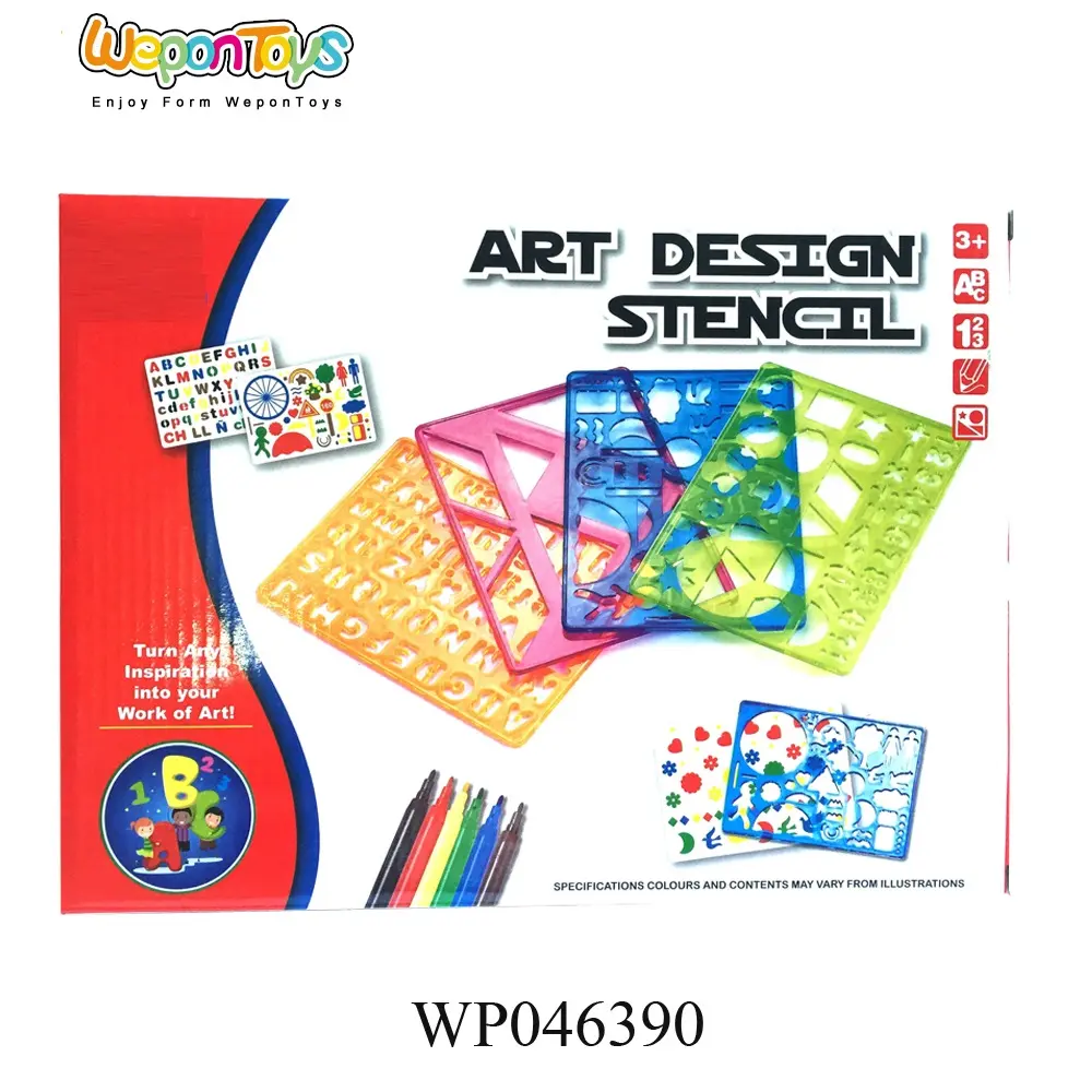Art design stencil insegnare ai bambini a disegnare diverso figura geometrica tavolo da disegno educativo set per i bambini