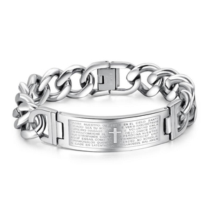 MECYLIFE Christian <strong>Pray</strong> <strong>Bible</strong> Religious Jewelry Stainless Steel Men Bracelet
