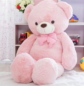 Toptan güzel yumuşak büyük pembe beyaz mavi ayılar peluş oyuncak sevimli dev oyuncak ayı yay ile bebek kız doğum günü hediyeleri