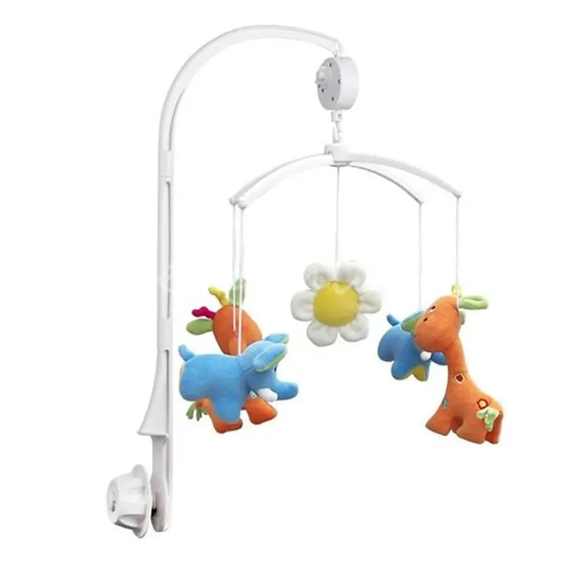 Giocattoli del bambino Bianco Sonagli Staffa Set Presepe Letto Mobile Campana Giocattolo Del Supporto Del Braccio Wind-up Music Box di Trasporto libero