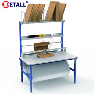 Verpackungs bank Tischs tation mit Luftpolster folie Wickel rolle Schneide maschine Karton Lager regal - Product Image 5