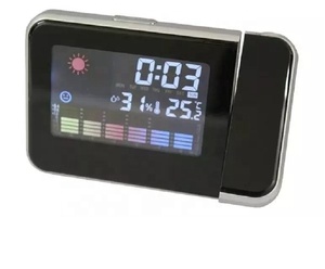 Zaman projeksiyon sıcaklık nem masa saati Reloj ile çok fonksiyonlu renkli Lcd hava durumlu saat - Product Image 4