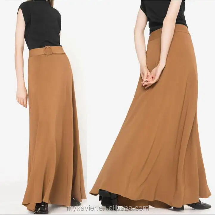 Faldas largas plisadas clásicas e informales para mujer, faldas largas de verano