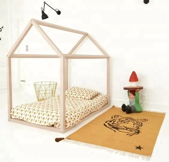 Vendita Calda Ins Su Misura di Nuovo Disegno Bella Alta QualiWood Del Bambino Letto Mobili Montessori Casa Cornice Per Bambini/Bambino Del Bambino Letto