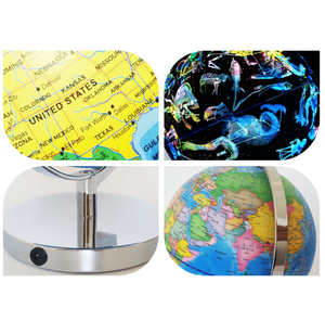 Gelsonlab HSGA-032 Educational 8 Inch World Globe Built in LED Light with World <strong>Map</strong> and Constellation View - Product Image 4