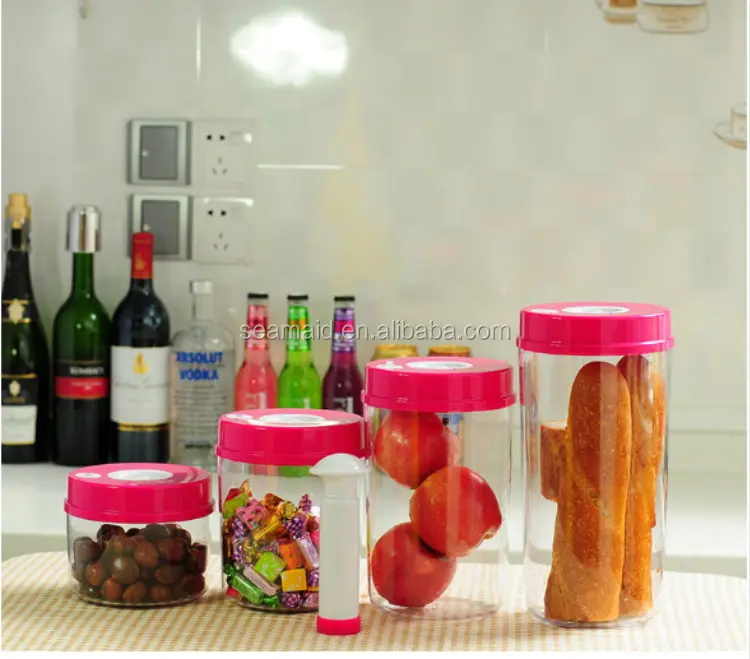 Mar-dama sellador de vacío frasco de vacío de alimentos contenedor de almacenamiento de alimentos jarra