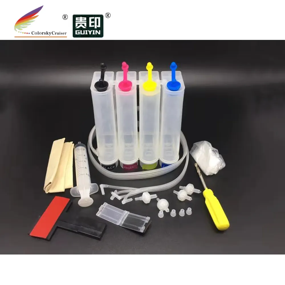 Kit CISS 4 Warna Universal Sistem Pasokan Tinta Terus Menerus dari Katrij Tinta untuk Epson untuk Saudara untuk Canon untuk Hp dengan Aksesori