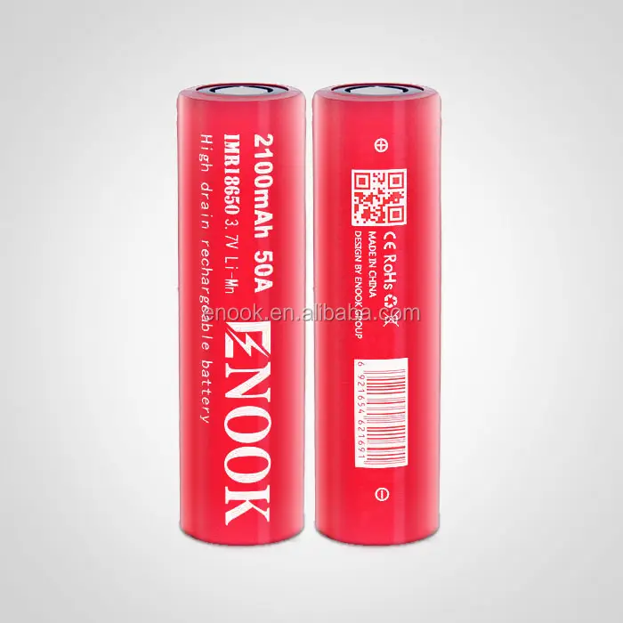 Buena calidad 3,7 v 18650 enook batería mecánica mod 18650 batería 2100mAh 50A