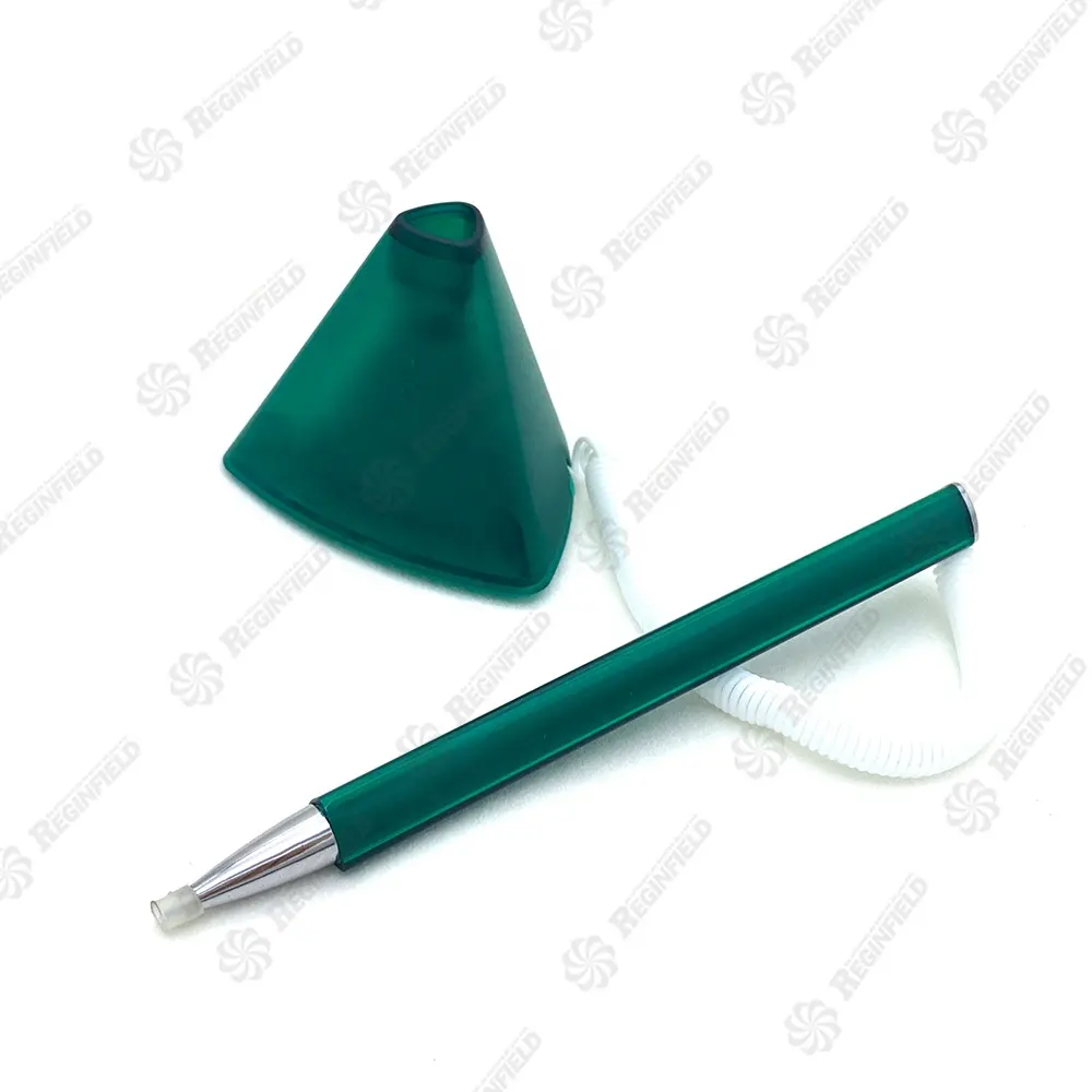 Classical Plastic table ball pen office desk stand pen With Triangle Base Holder