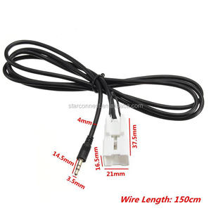 Cabo adaptador de áudio auxiliar, 5 pinos de <span class=keywords><strong>interface</strong></span> automática do carro 3.5mm mp3 para ford aux cabo de entrada mp3
