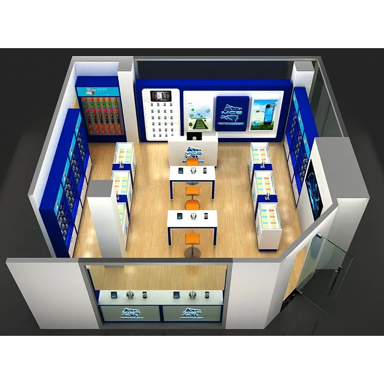 Expositor de fixações modernas de telemóvel para exibição do telefone | design interior de telemóvel na loja varejo para venda