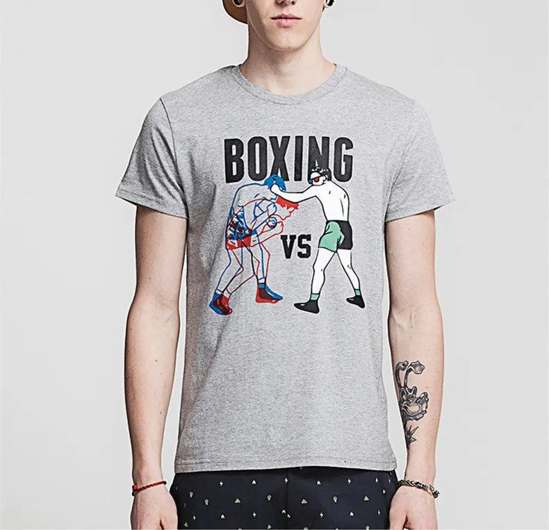 T-Shirt sportiva da uomo stampata a maniche corte con stampa di abbigliamento estivo da uomo con Logo