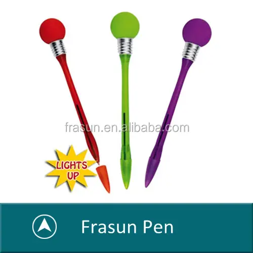 Novità di vendita superiore lampadina a sfera forma di penna con la luce del led, penna luminosa lampadina, ha condotto la luce della penna