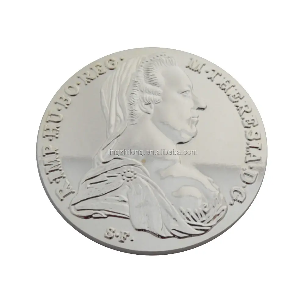 Promotional custom 999 silver coin cheap coins no minimum maker design custom