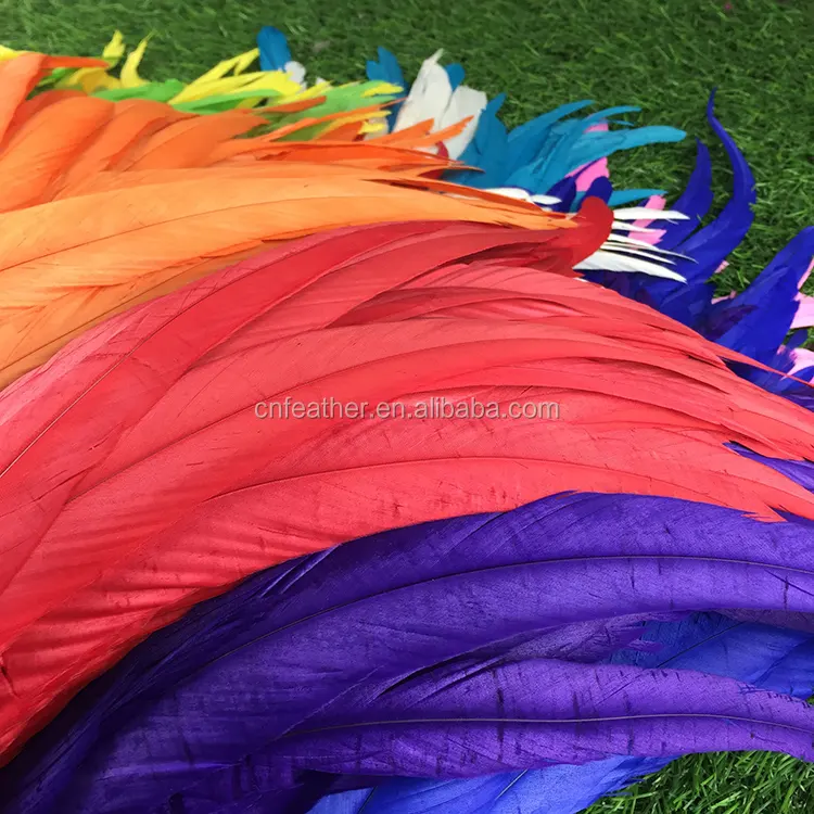 35-40cm beautiful Blenched rooster feather tail feather for cheap sale