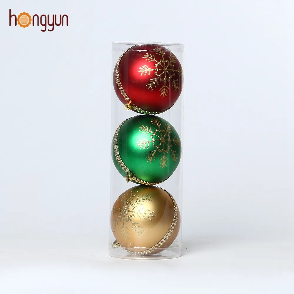 10Cm Kerstballen Ornamenten Onbreekbaar Gekleurde Tekening Boom Opknoping Ballen Decoratie Voor Holiday Party Kerstballen Set