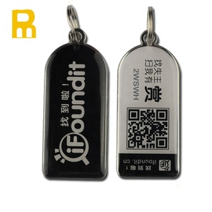 Özel Logo QR kodu barkod anahtar etiketleri anahtarlık kimlik numarası ile anahtarlık anahtarlık - Product Image 1