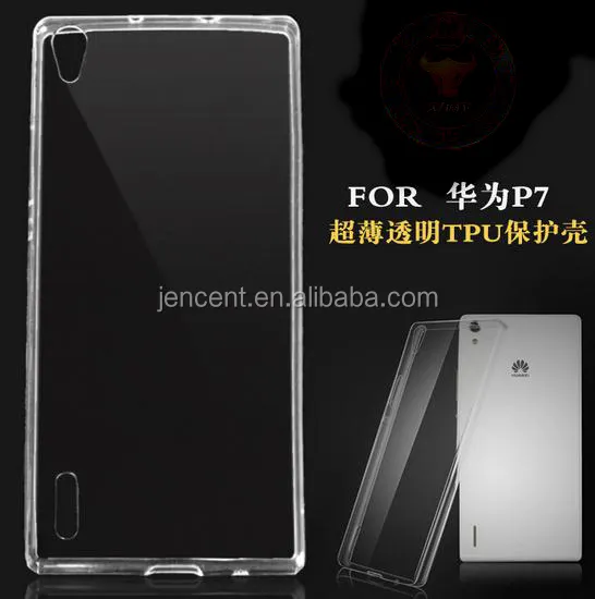 Venta caliente cubierta del caso del Gel TPU para Huawei Ascend P7 teléfono celular contraportada