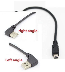 免费样品快速运输90度左角USB迷你USB 5针通信电缆聚氯乙烯护套12个月相机电脑 - Product Image 1