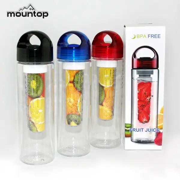 Botella de agua con logotipo personalizado para infusiones de frutas, Infusor de té, naranja, limón, barata, nuevo diseño