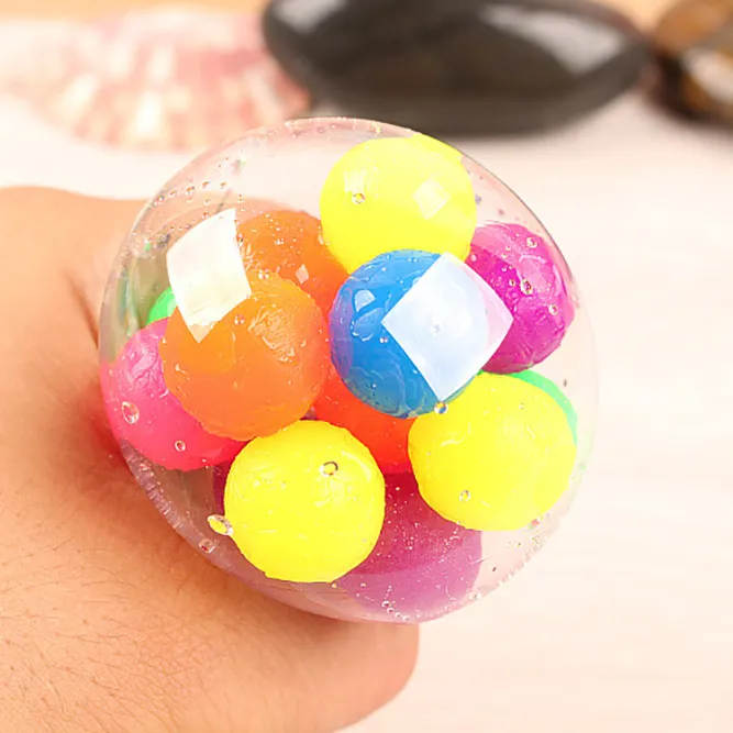 아이 품질 다채로운 구슬 내부 공 장난감 포도 DNA 스트레스 볼