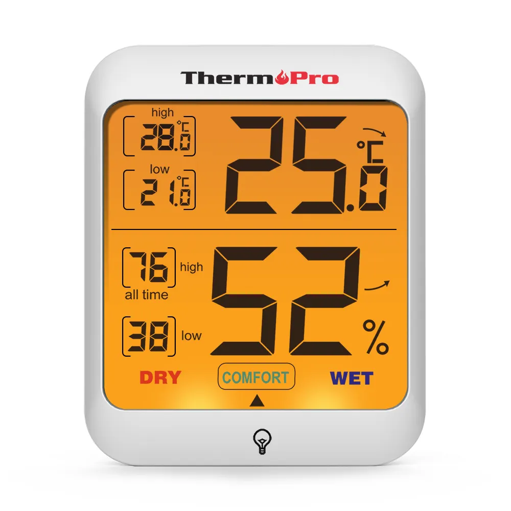 ThermoPro TP53 디지털 날씨 온도계 습도계 온도 및 습도 센서 백라이트 LCD 디스플레이