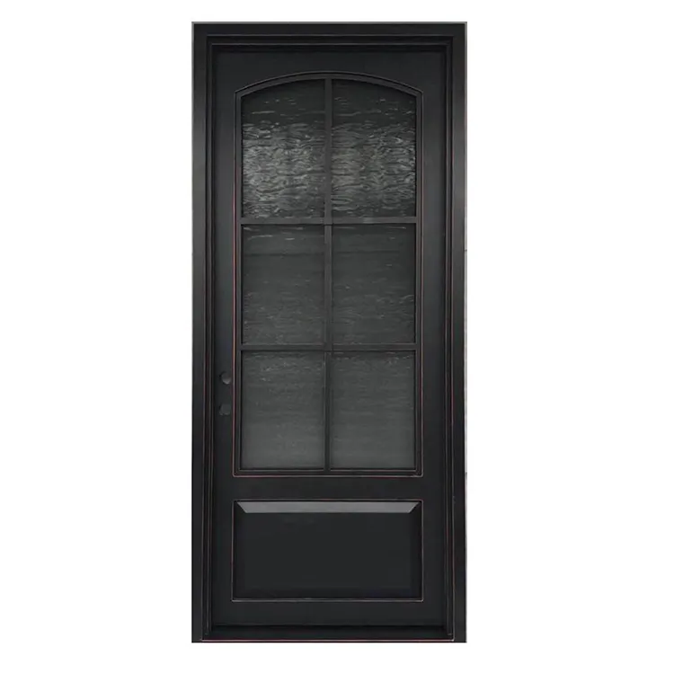 Diseños de puerta de ventana de parrilla de hierro Simple, Exterior de puerta de hierro forjado, diseño de puerta individual de hierro