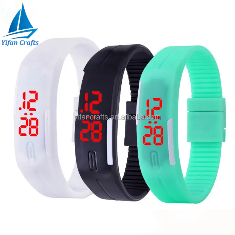Reloj de pulsera Digital deportivo para mujer, con fecha, de goma, LED, resistente al agua