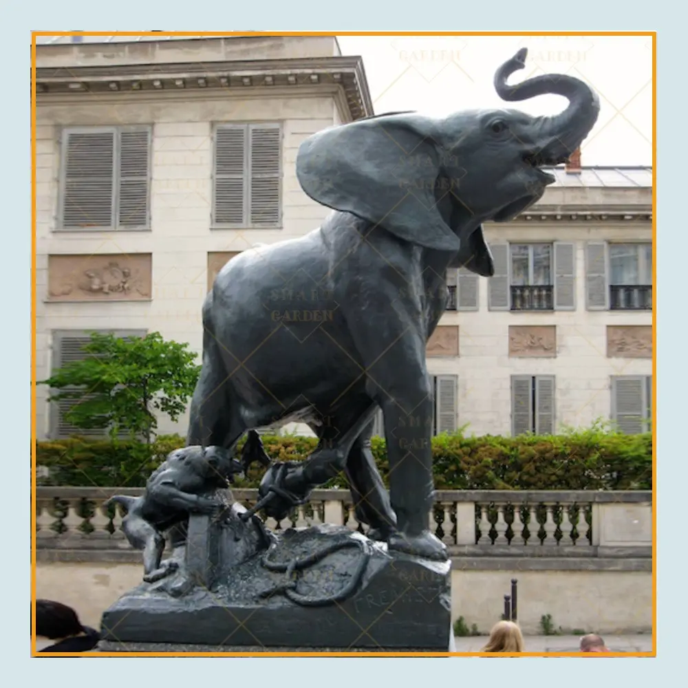 All'ingrosso all'aperto a grandezza naturale africano in metallo animale in bronzo scultura di elefante