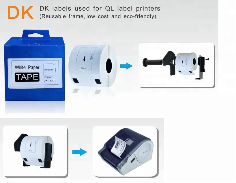 PUTY Thermoübertragungsdruck Druckerlieferant DK-22205 kontinuierliche thermische Versandmarke Etiketten
