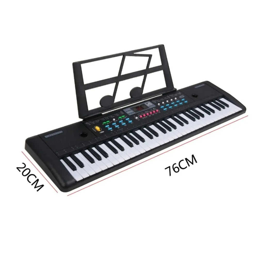 Per I Bambini 61 Tasti Display A LED Tastiera di Pianoforte Organo Elettronico con IL MIC di Musica Foglio Del Basamento