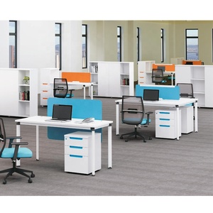 Modular 6 Person Office Partition <strong>Computer</strong> <strong>Table</strong> With Screen - Product Image 2