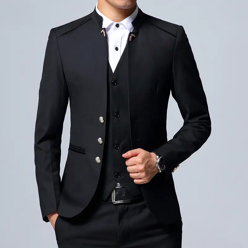 2019 novo design clássico 3 peças masculino terno para negócios casamento todos os anos zyl44