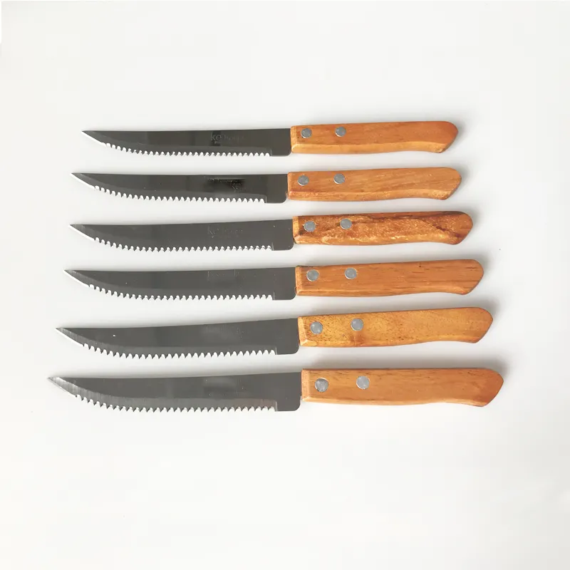 Großhandel Promotion Preis Hot Selling Set von 6 Stück Edelstahl Steak Messer mit Holzgriff
