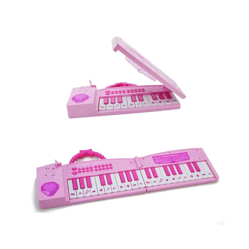 Kids Karaoke Music Piano Toys Folded Multifunction 37 Keys Keyboard Piano Instrument with Real Working Microphone