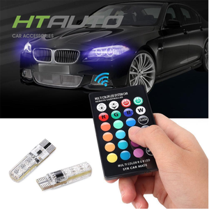 מרחוק 12 v T10 5 w <span class=keywords><strong>Led</strong></span> סיליקון ABS הנורה Smd אור RGB שלט רחוק 5050 Canbus רכב חיווי אוטומטי