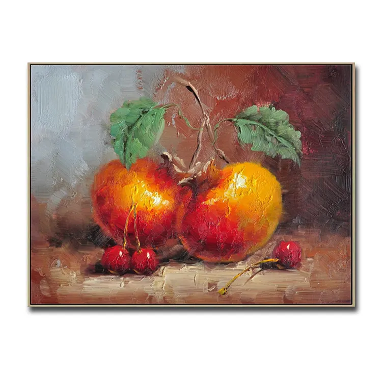 Pintura al óleo de fruta para decoración de restaurante y cocina, lienzo hecho a mano, arte moderno