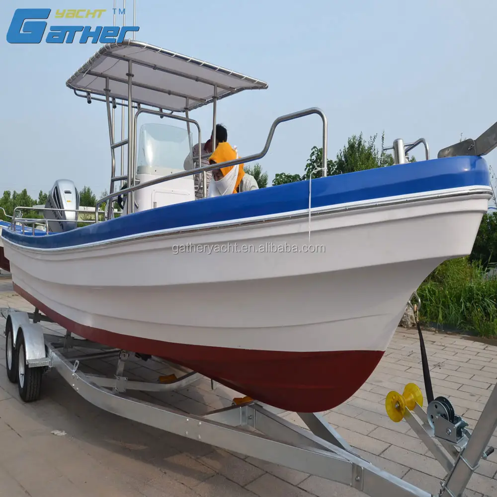 Toplamak 27ft sıcak satış çin dıştan takma motor fiberglas tekne