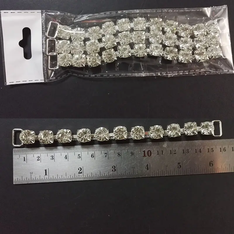 Conectores de biquíni de uma linha, conectores de biquíni de cristal strass para roupa de banho