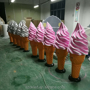 FRP素材ゴミ箱ゴミ箱グラスファイバーアイスクリームシェイプゴミ箱甘いクリーム