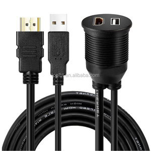 1 M 齐平安装电缆 <span class=keywords><strong>USB</strong></span> + HD <span class=keywords><strong>Interface</strong></span> A Male to A Female Cable 带支架的汽车船